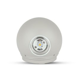   LED fali lámpa kétirányú kerek IP65, 4w, 3000K, meleg fehér, 450lm, 90°, szürke, CRI>80, V-TAC, 218305