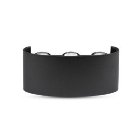   LED lámpatest , oldalfali , 2 irányú , 5W , meleg fehér , fekete , kültéri , IP54