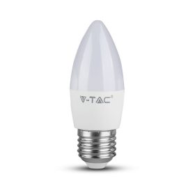   LED izzó gyertya alakú E14, 4,5w, 4000K, természetes fehér, 470lm, E27, 180°, fehér, CRI>80, V-TAC, 2143431