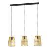 LED lámpa , függeszték , mennyezeti , 3 x E27 foglalat , fekete , bambusz , EGLO , EYAM , 33202
