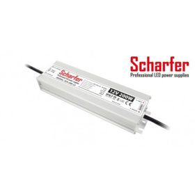   LED tápegység , 12 Volt , 200 Watt , 16,7A , kültéri , vízálló , IP67 , Scharfer , 7 év garancia