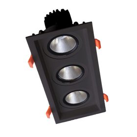 TRIPLE LED MOVABLE SPOT LIGHT 3X15W 230V 3000K BLACK