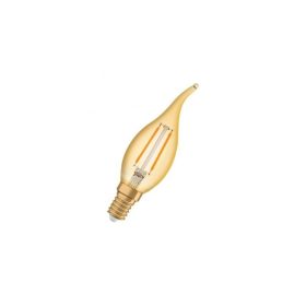   LED lámpa , égő , filament  , gyertya , E14 foglalat , 1.5 Watt , meleg fehér , borostyán sárga , Ledvance (OSRAM)