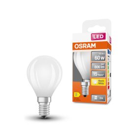   LED lámpa , izzó , gömb , E14 foglalat , opál , 5.5Watt , meleg fehér, Ledvance (OSRAM)
