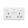 LONDON DOUBLE SOCKET WITH 1P BUTTON SWITCH NEON WH