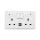 LONDON DOUBLE SOCKET 2P BUTTON SWITCH NEON+USB WH