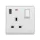 LONDON SINGLE SOCKET 2P BUTTON SWITCH NEON+USB WH