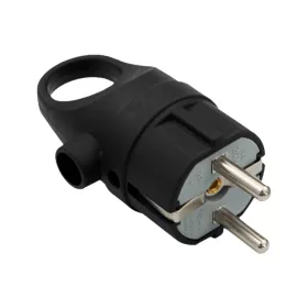 ELMARK SCHUKO PLUG WITH RING 16А 2Р+Е BLACK