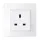 UK TYPE SOCKET 13A GLASS FRAME WHITE