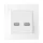 DOUBLE USB SOCKET GLASS FRAME WHITE