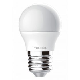   LED lámpa , égő , kisgömb , E27 foglalat , 4.7 Watt , 180° , természetes fehér , TOSHIBA , 5 év garancia