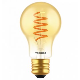   LED lámpa , égő , izzószálás hatás , filament , E27 foglalat , 4.5 Watt , meleg fehér , TOSHIBA , 5 év garancia