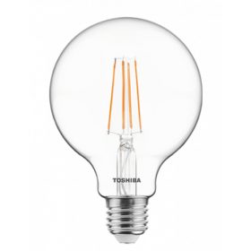   LED lámpa , égő , izzószálás hatás , filament , E27 foglalat , 8.5 Watt , meleg fehér , TOSHIBA , 5 év garancia