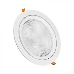   LED panel , mélysugárzó , 30W , süllyesztett , kerek , hideg fehér , 5 év garancia