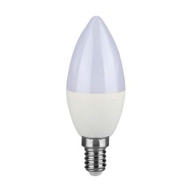   LED izzó gyertya alakú E14, 2,9w, 6500K, hideg fehér, 250lm, 180°, fehér, CRI>80, V-TAC, 2986