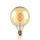 LED lámpa , égő , izzószálas hatás , filament , gömb , E27 foglalat , G125 , 5 Watt , meleg fehér , borostyán sárga