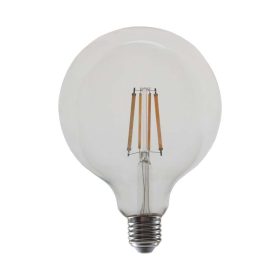   LED izzó átlátszó filament gömb alakú E27, 12w, 4000K, természetes fehér, 1521lm, 300°, CRI>80, V-TAC, 217454