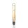 LED lámpa , égő , izzószálas hatás , filament ,  E27 foglalat , T30 , 6 Watt , meleg fehér , borostyán sárga