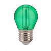 LED lámpa , égő , izzószálas hatás , filament , kisgömb , E27 foglalat , G45 , 2 Watt , zöld