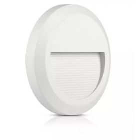   LED lámpatest , oldalfali , kültéri , lépcsővilágító , 2W , kerek , meleg fehér , fehér , IP65 , V-Tac