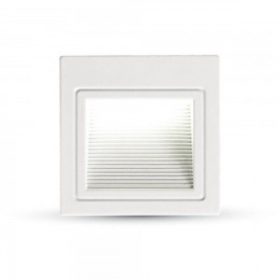   LED lámpatest , oldalfali , lépcsővilágító , 3W , négyzet , természetes fehér , fehér