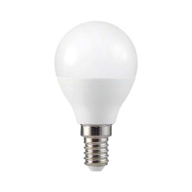   LED izzó SMART gömb alakú E14 RF RGB, 4,8w, 3000K, meleg fehér, 470lm, 180°, fehér, CRI>80, dimmelhető, V-TAC, 3029