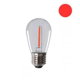   LED lámpa , égő , izzószálas hatás , filament , E27 , 0.9 Watt , 50 lm/w , piros ,  KANLUX