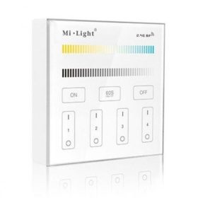   Vezeték nélküli , elemes, fali , érintős , vezérlőpult,  CCT fényforráshoz, 4 zónás , Miboxer (Mi-Light) , B2