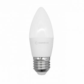   LED lámpa , égő , gyertya ,  E27 foglalat , 6W , természetes fehér , COSMOLED
