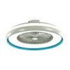 Mennyezeti ventilátor AC motor, 45w, CCT, 3000lm, fehér, kék gyűrű, dimmelhető, V-TAC, 217934
