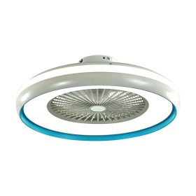   Mennyezeti ventilátor AC motor, 45w, CCT, 3000lm, fehér, kék gyűrű, dimmelhető, V-TAC, 217934