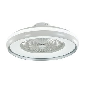   Mennyezeti ventilátor AC motor, 45w, CCT, 3000lm, fehér, szürke gyűrű, dimmelhető, V-TAC, 217935
