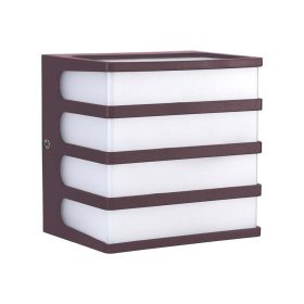   Kültéri LED fali lámpa négyzet alakú, 8w, 4000K, természetes fehér, 800lm, 167°, barna, CRI>80, IP65, V-TAC, 10285