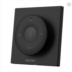   Vezeték nélküli , elemes , fali , érintős , dimmer , tavirányító , mágneses , 2.4GHz , rádiófrekvenciás , CCT , fekete , Miboxer (Mi-Light) , K2B