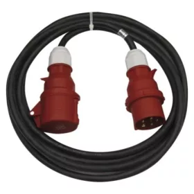  3 fázisú kültéri hosszabbító 10 m, 1 aljzat, fekete, gumi, 400 V, 2,5 mm2, 400V, IP44, EMOS, PM0902