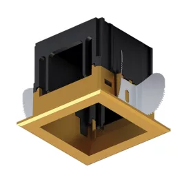 MODENA 1 MODULE RECESSED BOX WITH FRAME BRASS