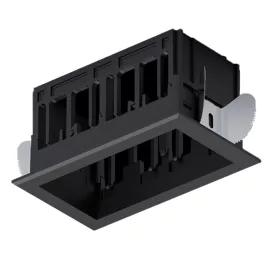 MODENA 2 MODULE RECESSED BOX WITH FRAME BLACK