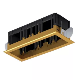 MODENA 3 MODULE RECESSED BOX WITH FRAME BRASS