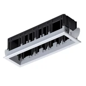 MODENA 4 MODULE RECESSED BOX WITH FRAME WHITE