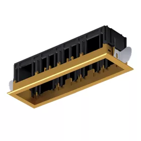 MODENA 4 MODULE RECESSED BOX WITH FRAME BRASS