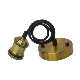 Vintage függőlámpa tartó, E27, ezüst, Optonica, 9049