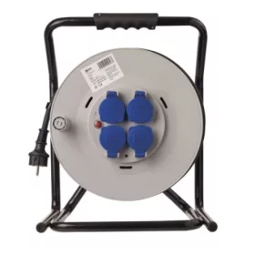   Kültéri kábeldob 50 m, 4 aljzat, fekete, gumi, 230 V, 2,5 mm2, 230V, IP44, EMOS, P19221
