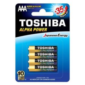   Ceruzaelem AAA (LR03) , 1.5 Volt , 4 darab , tartós , elem , Alpha Power , TOSHIBA