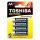 Ceruzaelem AA (LR6) , 1.5 Volt , 4 darab , tartós , elem , High Power , TOSHIBA