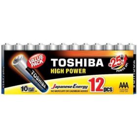   Ceruzaelem AAA (LR03) , 1.5 Volt , 12 darab , tartós , elem , High Power , TOSHIBA