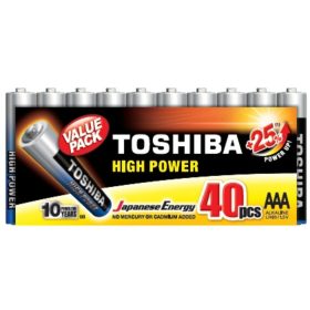 Alkáli elem, AAA, 1,5V, 40 db-os csomag, TOSHIBA, 00154748