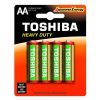 Ceruzaelem AA (LR6) , 1.5 Volt , 4 darab , tartós , elem , Heavy Duty , TOSHIBA