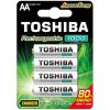 Ceruzaelem AA (LR6) , 1.2 Volt , 4 darab , tartós , elem , tölthető , 1000mAh , High Power , TOSHIBA