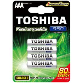   Ceruzaelem AAA (LR03) , 1.2 Volt , 4 darab , tartós , elem , tölthető , High Power , TOSHIBA