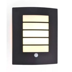   LED lámpatest , oldalfali , mozgásérzékelővel , E27 foglalat , sötétszürke , kültéri , IP44 , LUTEC , SLIM